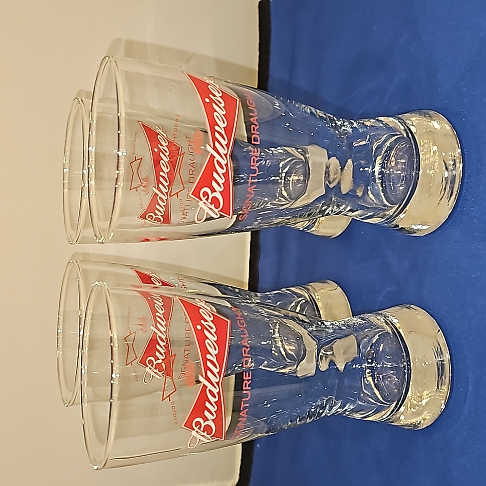 Set of 4 Budweiser Beer Glasses